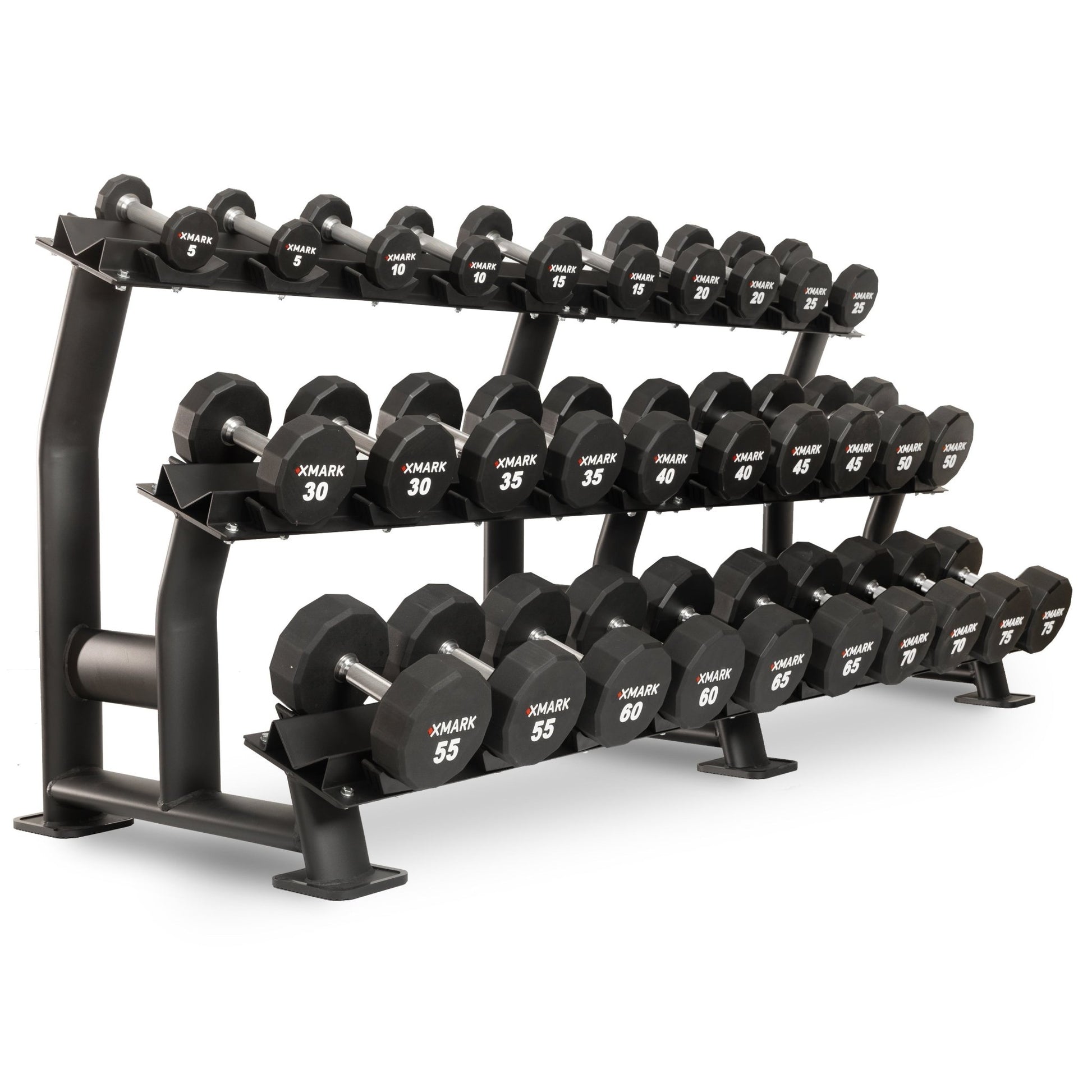 XMark 12-Sided Commercial Urethane Dumbbells (5-50 lb and 5-75 lb Sets) -  product_vendor - Peak Primal Wellness