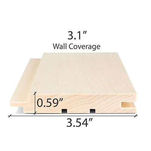 ProSaunas ASPEN 1X4 (15mm x 90mm) T&G STS4 | Sauna Wood, Tongue & Groove, STS4 Profile, Nickel - Gap, Wall Material -  product_vendor - Peak Primal Wellness