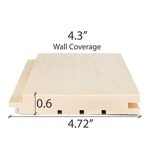 ProSaunas ASPEN 1X5 (15mm x 120mm) T&G STS4 | Sauna Wood, Tongue & Groove, STS4 Profile, Nickel - Gap, Wall Material -  product_vendor - Peak Primal Wellness