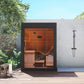 Auroom Aura 2-Person Outdoor Traditional Sauna Kit w/ Black Thermo-Spruce Wood -  product_vendor - Peak Primal Wellness
