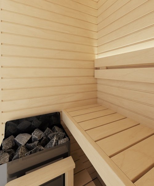Auroom Cala Glass Mini 1-Person Traditional Sauna Kit w/ Aspen Wood -  product_vendor - Peak Primal Wellness