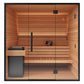 Auroom Mira L 5-Person Outdoor Traditional Sauna Cabin Kit w/ Black Thermo-Spruce Wood -  product_vendor - Peak Primal Wellness