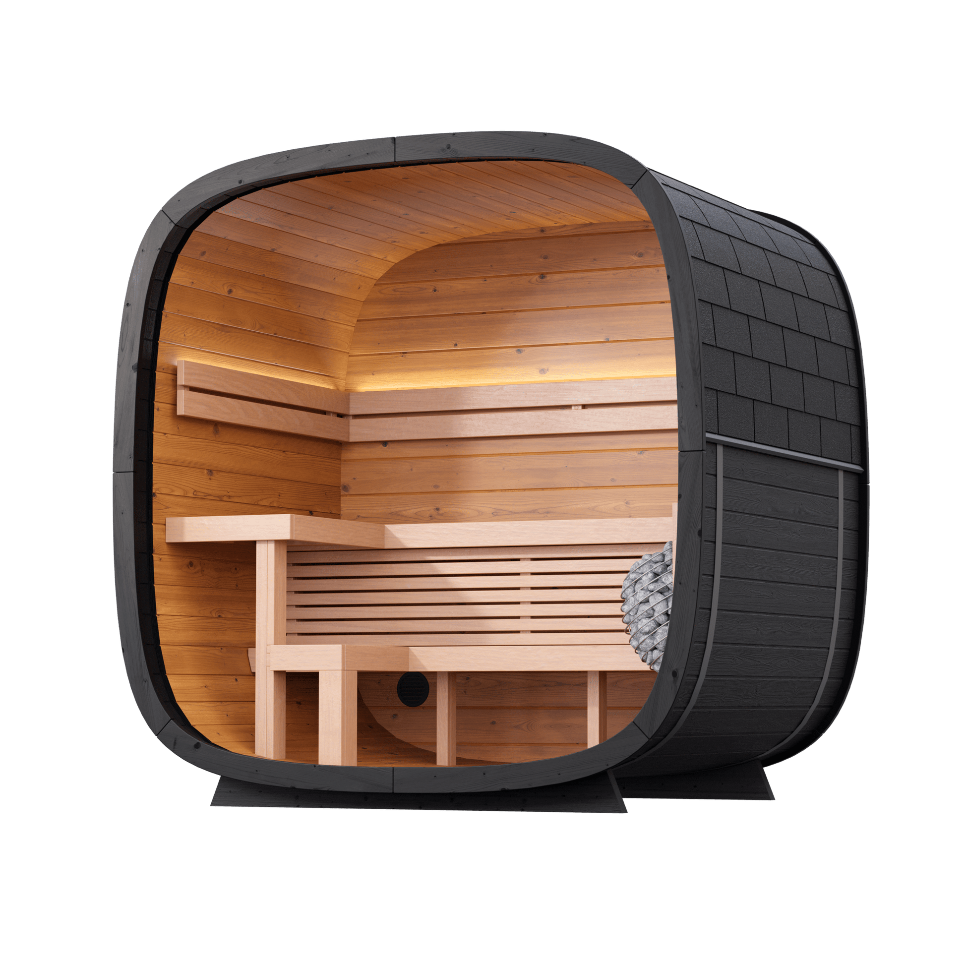 Leil Saunas Black Cube Classic - 4 Person Outdoor Sauna Kit -  product_vendor - Peak Primal Wellness