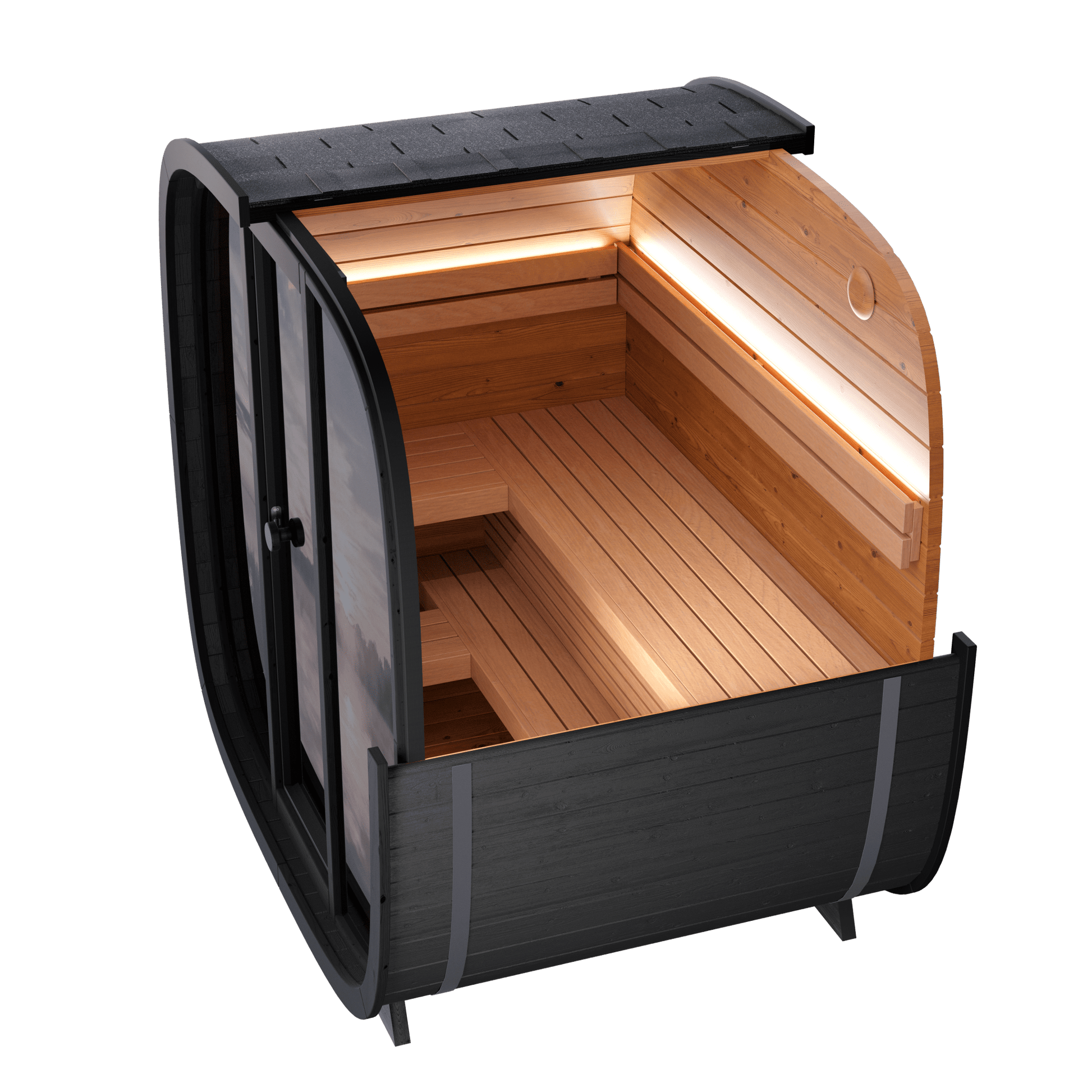 Leil Saunas Black Cube Classic - 4 Person Outdoor Sauna Kit -  product_vendor - Peak Primal Wellness
