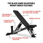 XMark Black Hawk Commercial Adjustable Weight Bench (Pre-assembled) -  product_vendor - Peak Primal Wellness