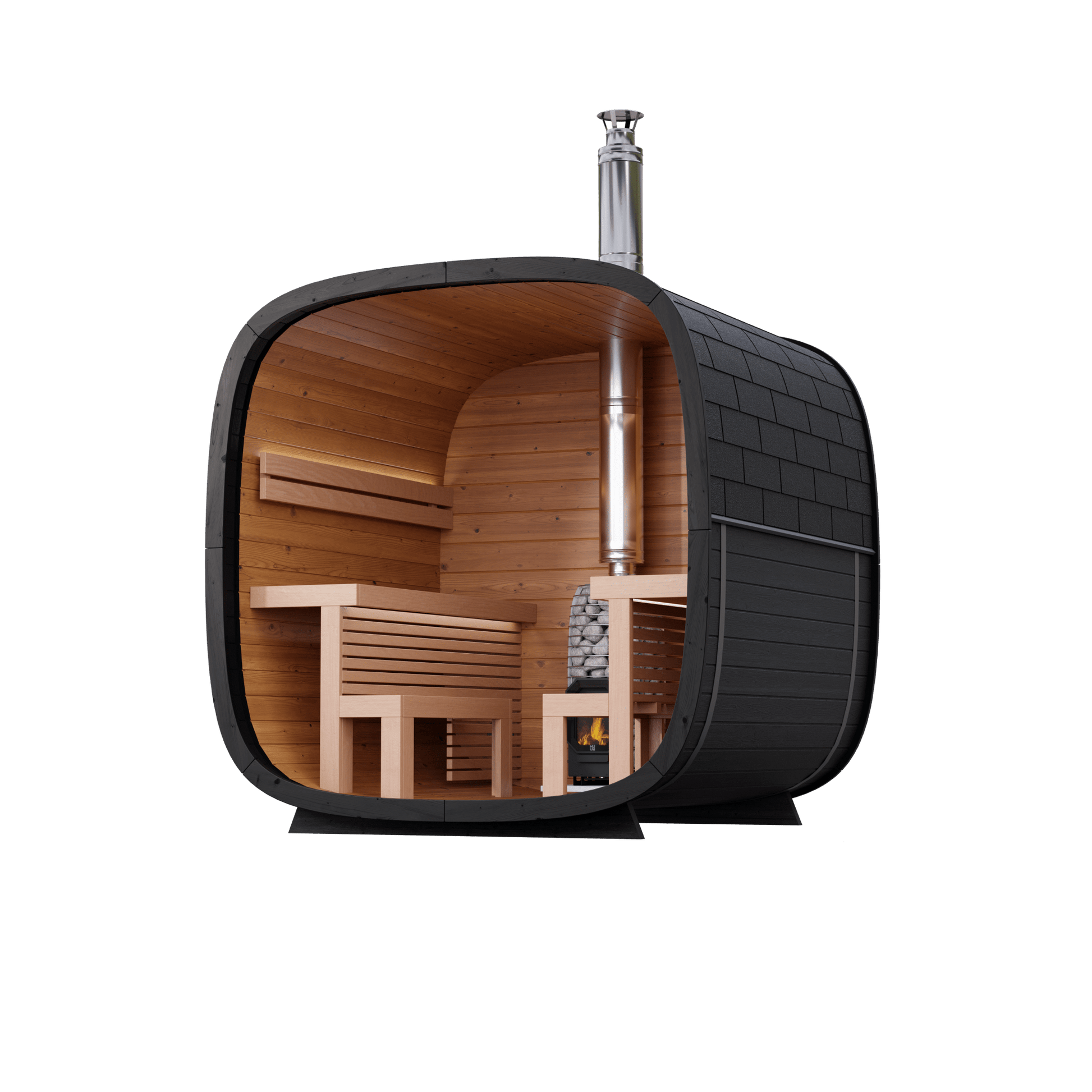 Leil Saunas Black Cube Comfort - 6 Person Outdoor Sauna Kit -  product_vendor - Peak Primal Wellness