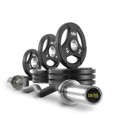 XMark Chisel Olympic Weight Plates and Curl Barbell Sets -  product_vendor - Peak Primal Wellness