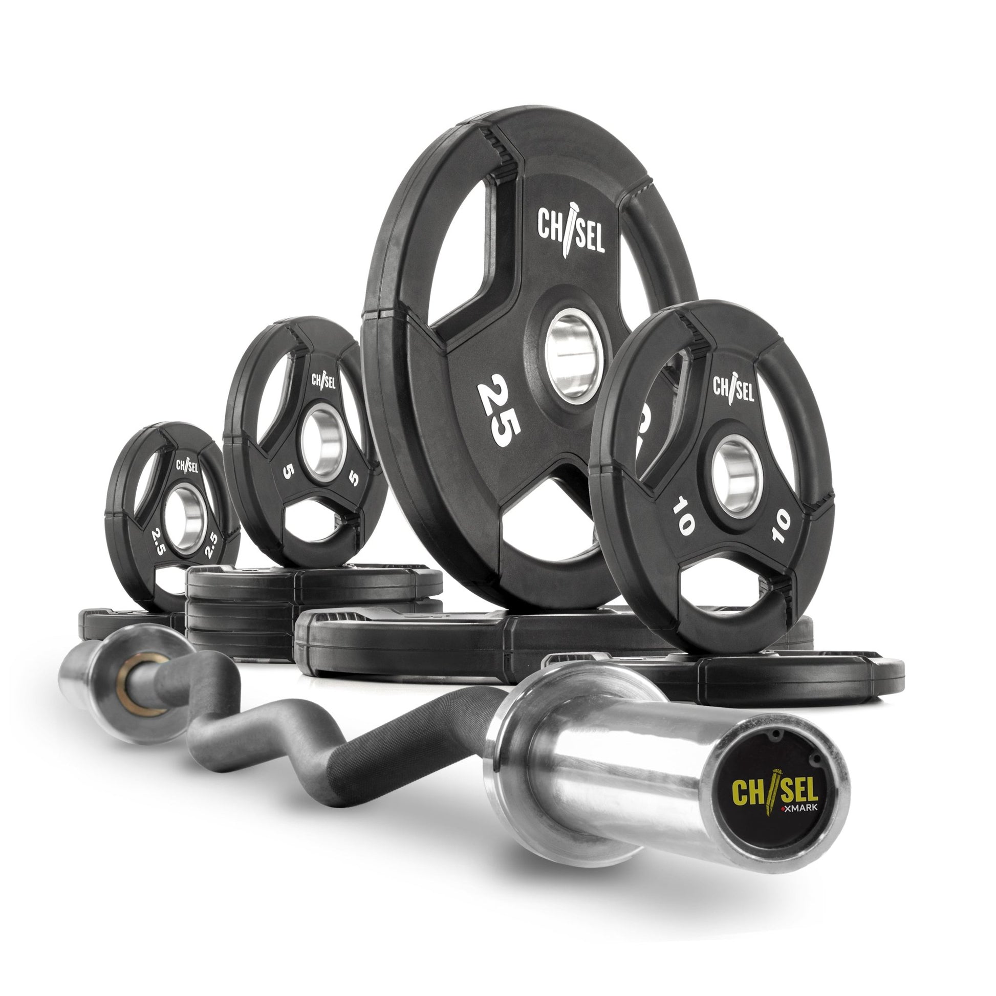 XMark Chisel Olympic Weight Plates and Curl Barbell Sets -  product_vendor - Peak Primal Wellness