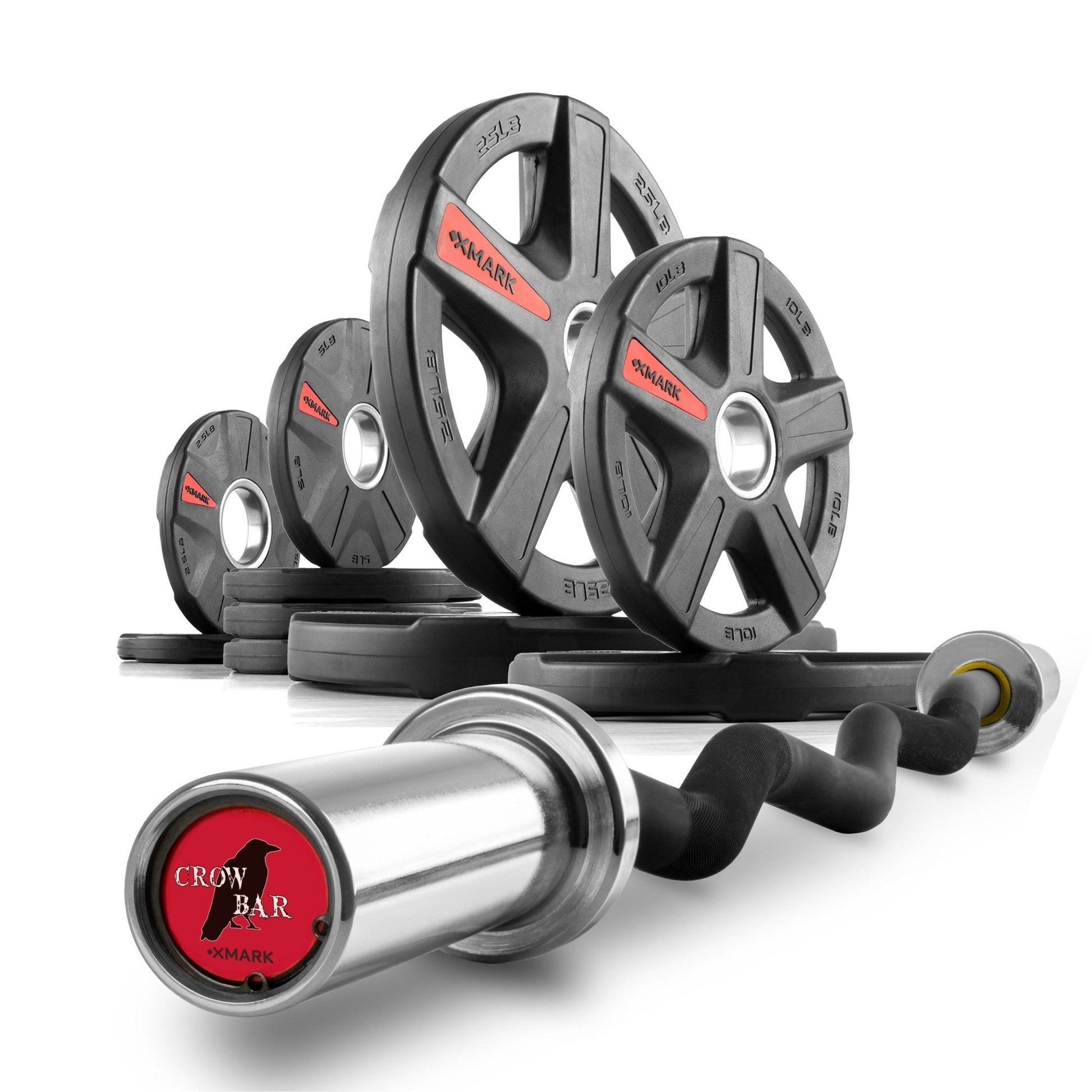 XMark Texas Star Olympic Weight Plates and Curl Barbell Sets -  product_vendor - Peak Primal Wellness