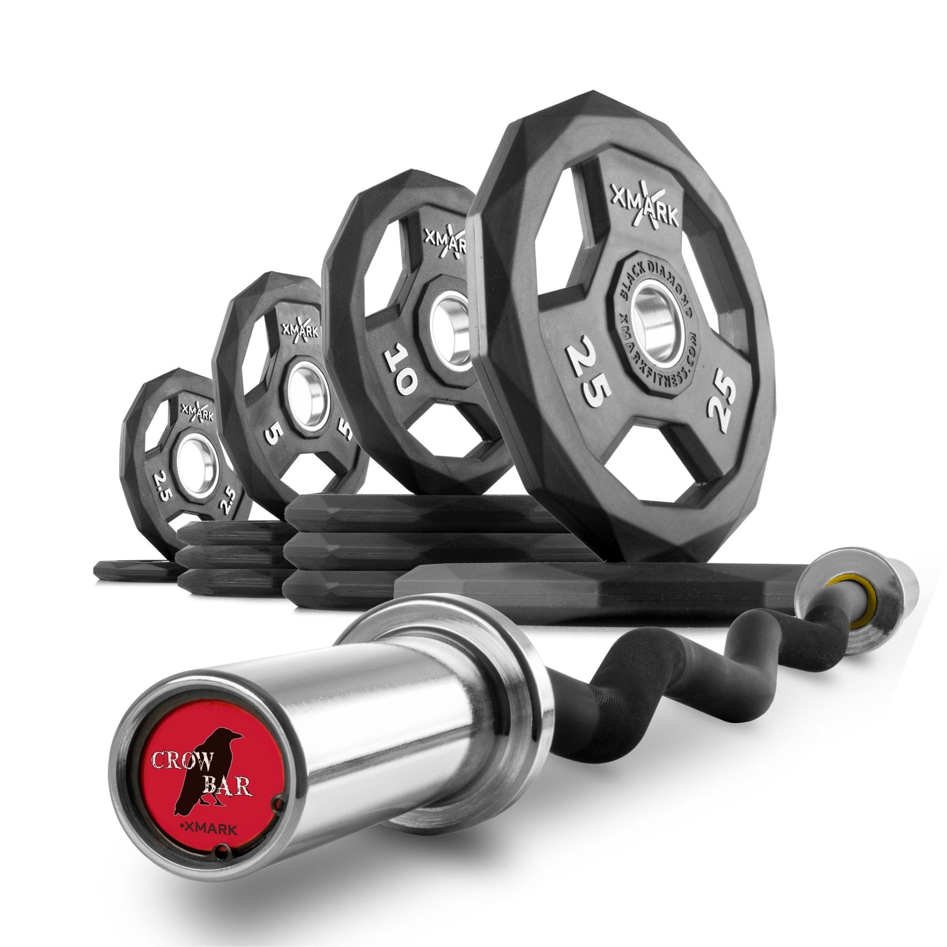 XMark Black Diamond® Olympic Weight Plates and Curl Barbell Sets -  product_vendor - Peak Primal Wellness