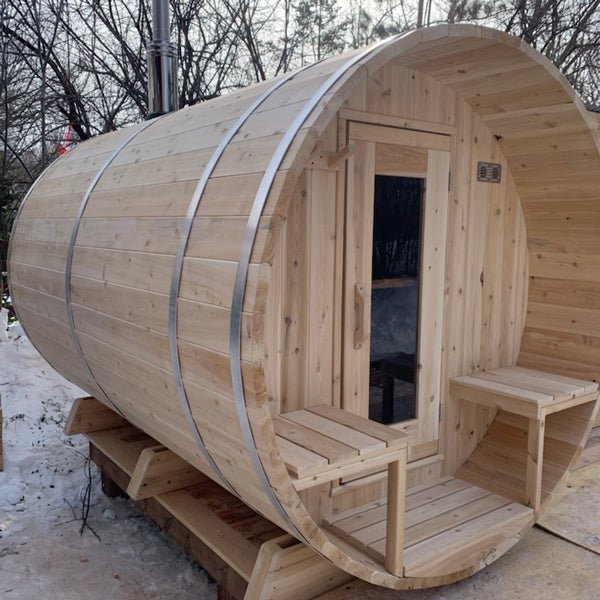 Dundalk LeisureCraft CT Serenity 5 Person Traditional Outdoor Barrel Sauna -  product_vendor - Peak Primal Wellness