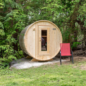 Dundalk LeisureCraft CT Harmony 2-4 Person Traditional Outdoor Barrel Sauna -  product_vendor - Peak Primal Wellness