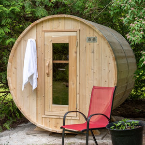 Dundalk LeisureCraft CT Harmony 2-4 Person Traditional Outdoor Barrel Sauna -  product_vendor - Peak Primal Wellness