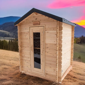Dundalk LeisureCraft CT Granby 2-3 Person Traditional Outdoor Cabin Sauna -  product_vendor - Peak Primal Wellness