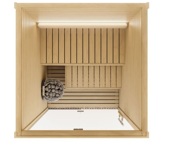 Auroom Cala Glass 4-Person Traditional Sauna Kit w/ Aspen Wood -  product_vendor - Peak Primal Wellness