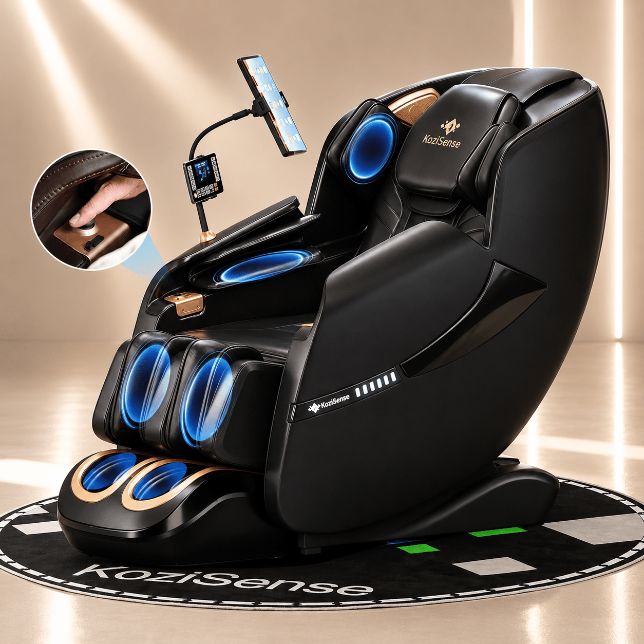 KoziSense KZ-A18 3D SL-track Massage Chair 2026 Upgraded - (All Black) -  product_vendor - Peak Primal Wellness