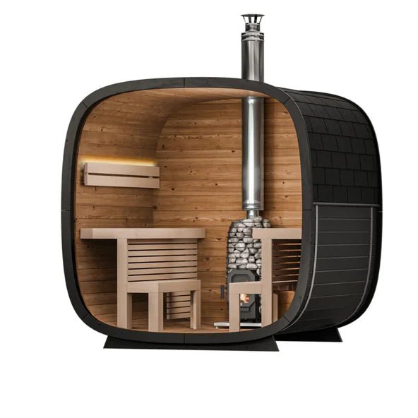 Leil Saunas Black Cube Comfort - 6 Person Outdoor Sauna Kit -  product_vendor - Peak Primal Wellness
