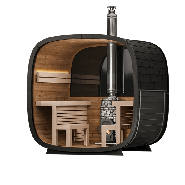 Leil Saunas Black Cube Comfort - 6 Person Outdoor Sauna Kit -  product_vendor - Peak Primal Wellness