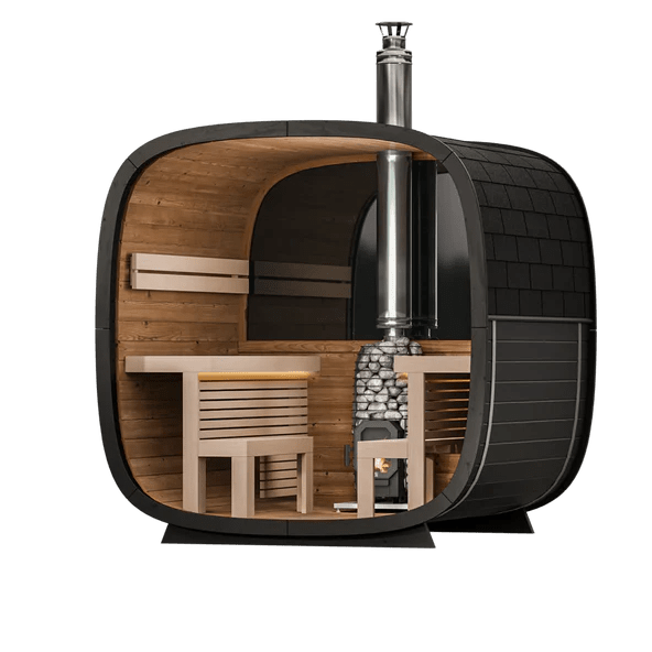 Leil Saunas Black Cube Comfort - 6 Person Outdoor Sauna Kit -  product_vendor - Peak Primal Wellness