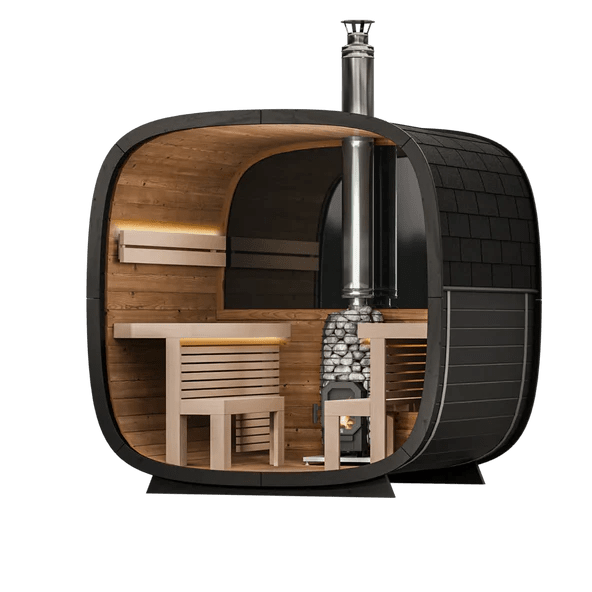 Leil Saunas Black Cube Comfort - 6 Person Outdoor Sauna Kit -  product_vendor - Peak Primal Wellness