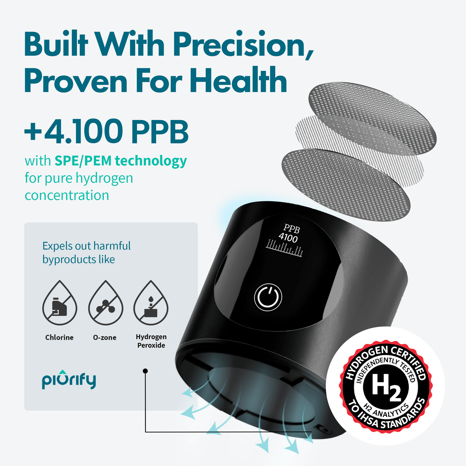 PIURIFY Hydrogenator® Hydrogen Water Bottle - Black -  product_vendor - Peak Primal Wellness