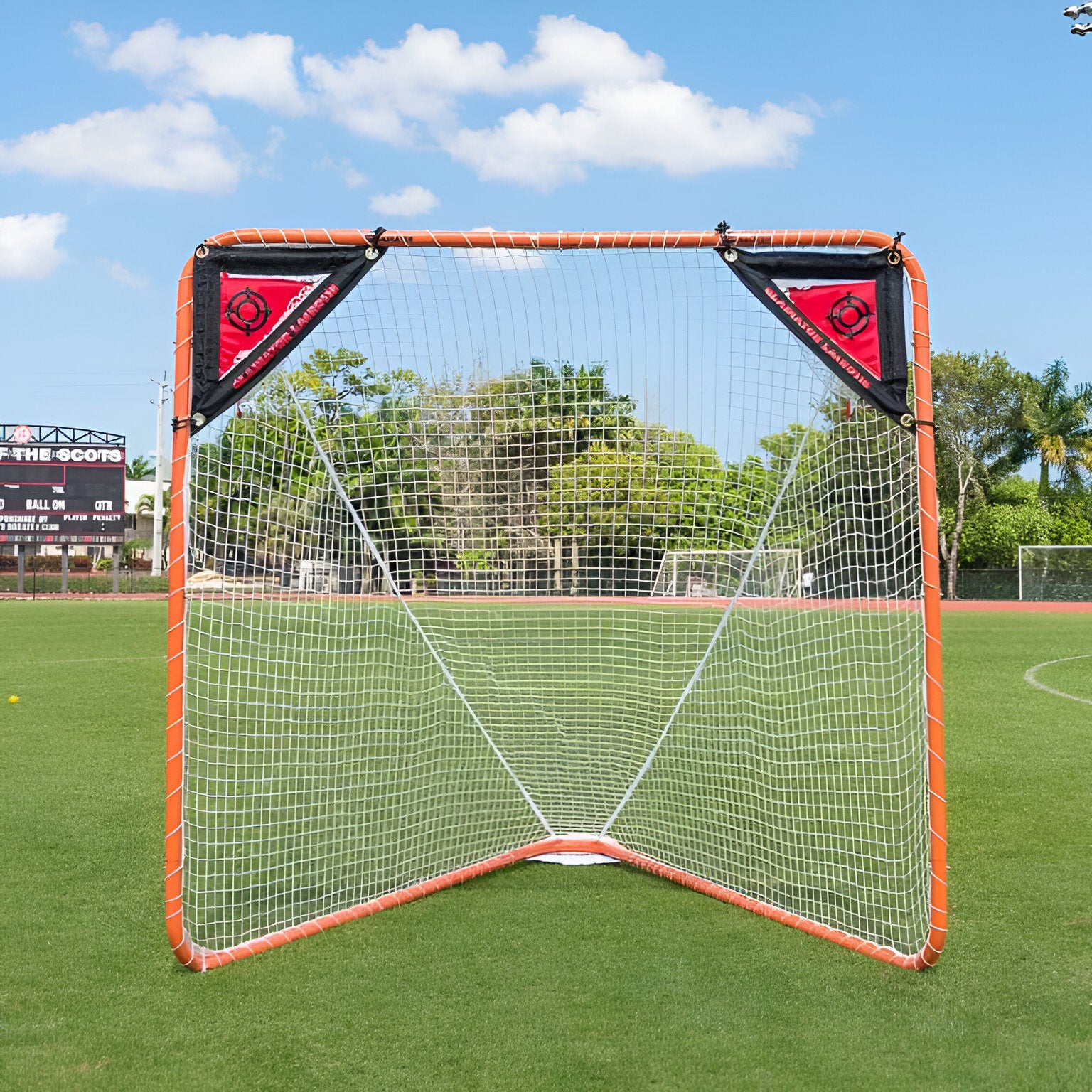 Gladiator Lacrosse® 18" x 18" Corner Targets Set with rear pockets to collect balls, making training efficient and fun.