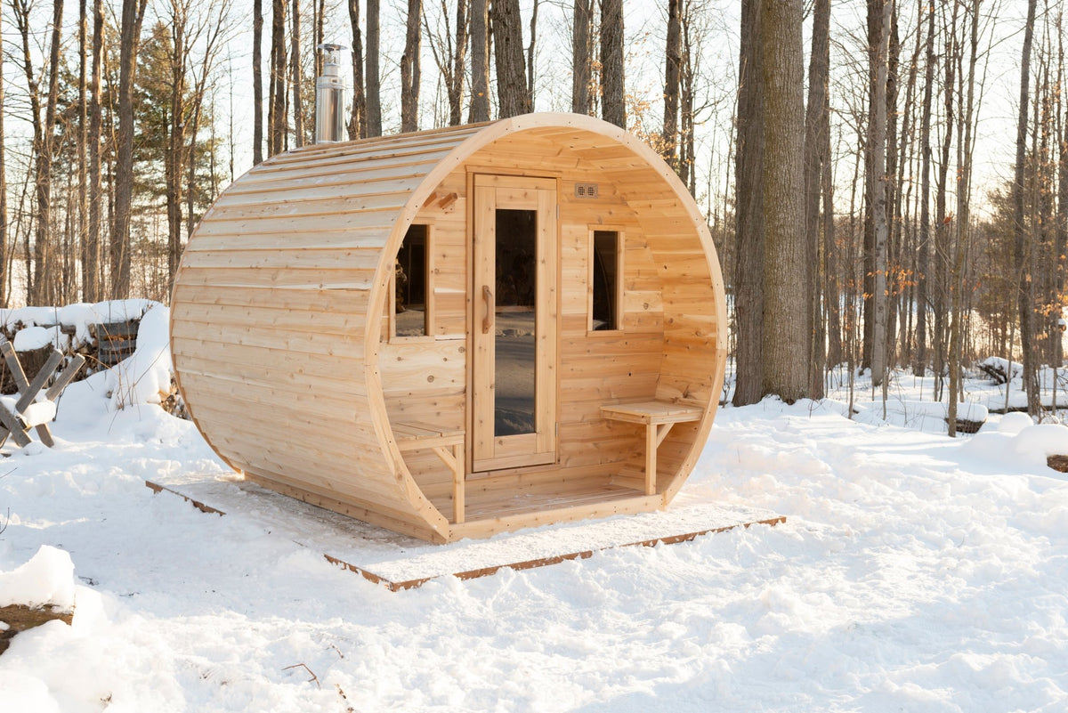 Dundalk LeisureCraft CT Elation 2-4 Person Traditional Outdoor Barrel Sauna -  product_vendor - Peak Primal Wellness