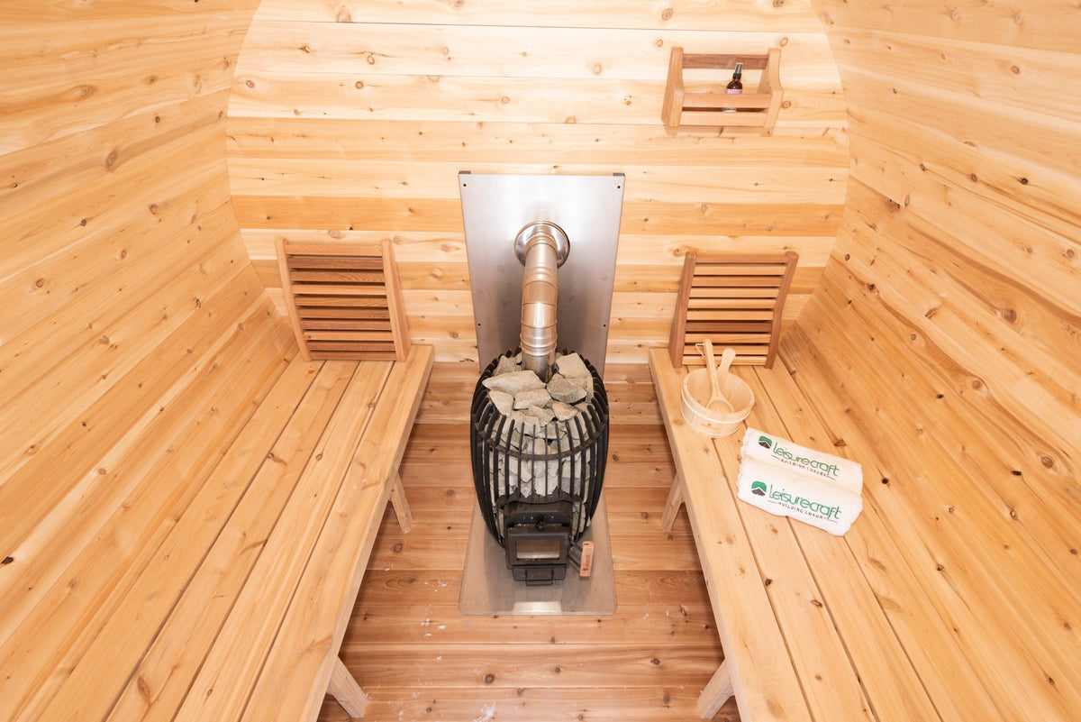 Dundalk LeisureCraft CT Elation 2-4 Person Traditional Outdoor Barrel Sauna -  product_vendor - Peak Primal Wellness