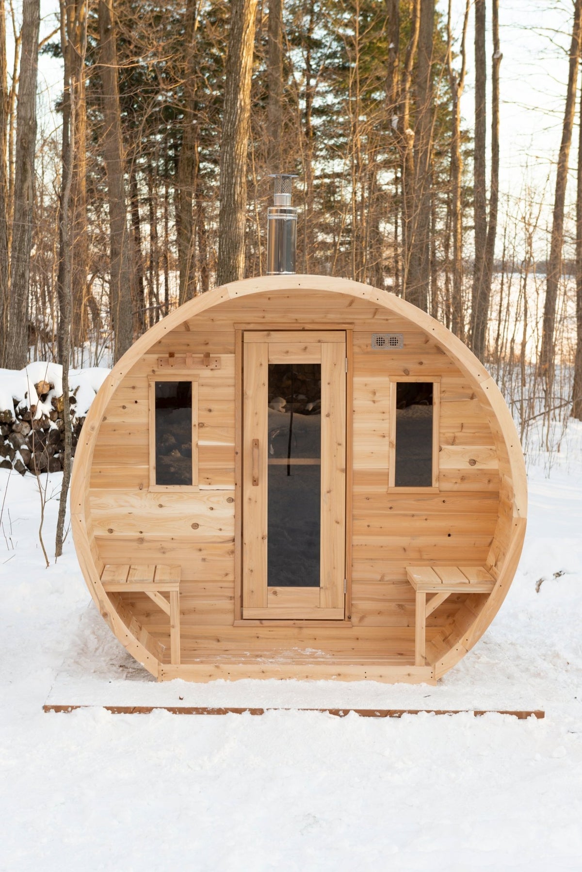 Dundalk LeisureCraft CT Elation 2-4 Person Traditional Outdoor Barrel Sauna -  product_vendor - Peak Primal Wellness