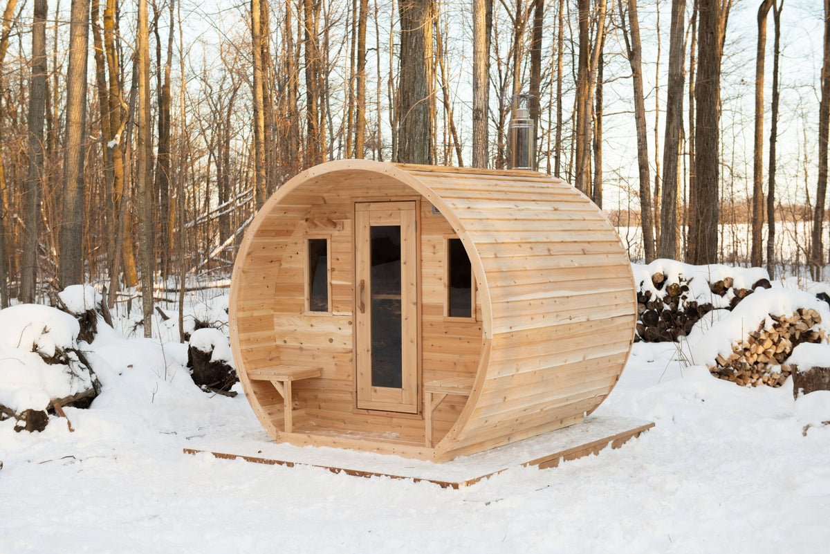 Dundalk LeisureCraft CT Elation 2-4 Person Traditional Outdoor Barrel Sauna -  product_vendor - Peak Primal Wellness