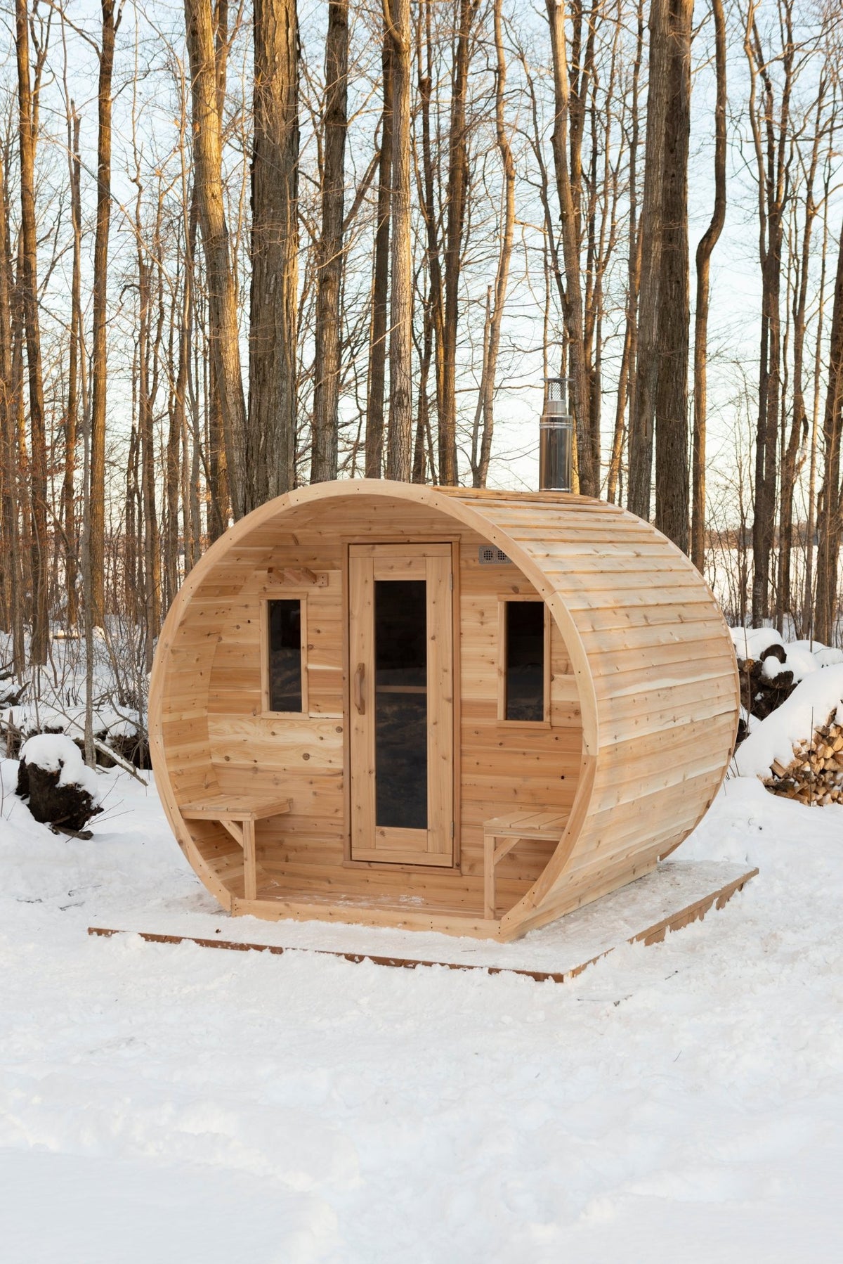 Dundalk LeisureCraft CT Elation 2-4 Person Traditional Outdoor Barrel Sauna -  product_vendor - Peak Primal Wellness