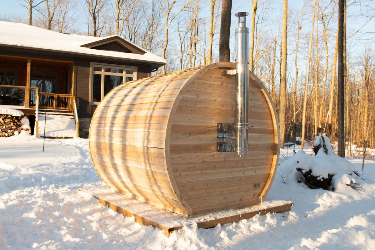 Dundalk LeisureCraft CT Elation 2-4 Person Traditional Outdoor Barrel Sauna -  product_vendor - Peak Primal Wellness