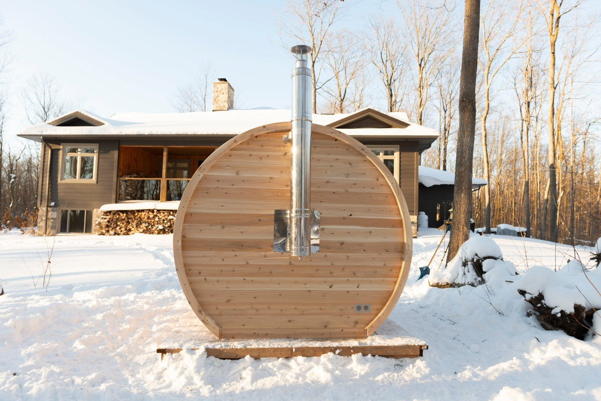 Dundalk LeisureCraft CT Elation 2-4 Person Traditional Outdoor Barrel Sauna -  product_vendor - Peak Primal Wellness