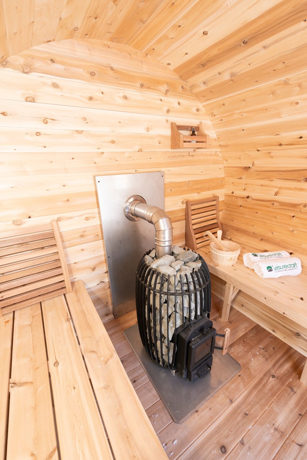 Dundalk LeisureCraft CT Elation 2-4 Person Traditional Outdoor Barrel Sauna -  product_vendor - Peak Primal Wellness