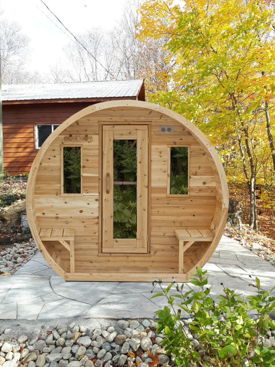 Dundalk LeisureCraft CT Elation 2-4 Person Traditional Outdoor Barrel Sauna -  product_vendor - Peak Primal Wellness
