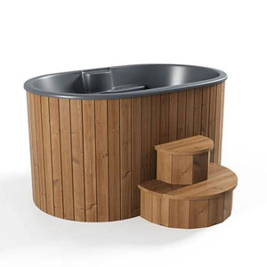 SaunaLife Model S2N 2-Person Hot and Cold Immersion Tub in Natural