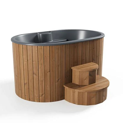 SaunaLife Model S2N 2-Person Hot and Cold Immersion Tub in Natural
