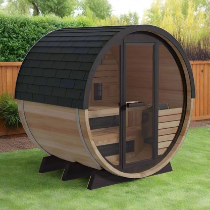 Finnmark 4 Person FD-7 Traditional-Infrared Hybrid Barrel Sauna