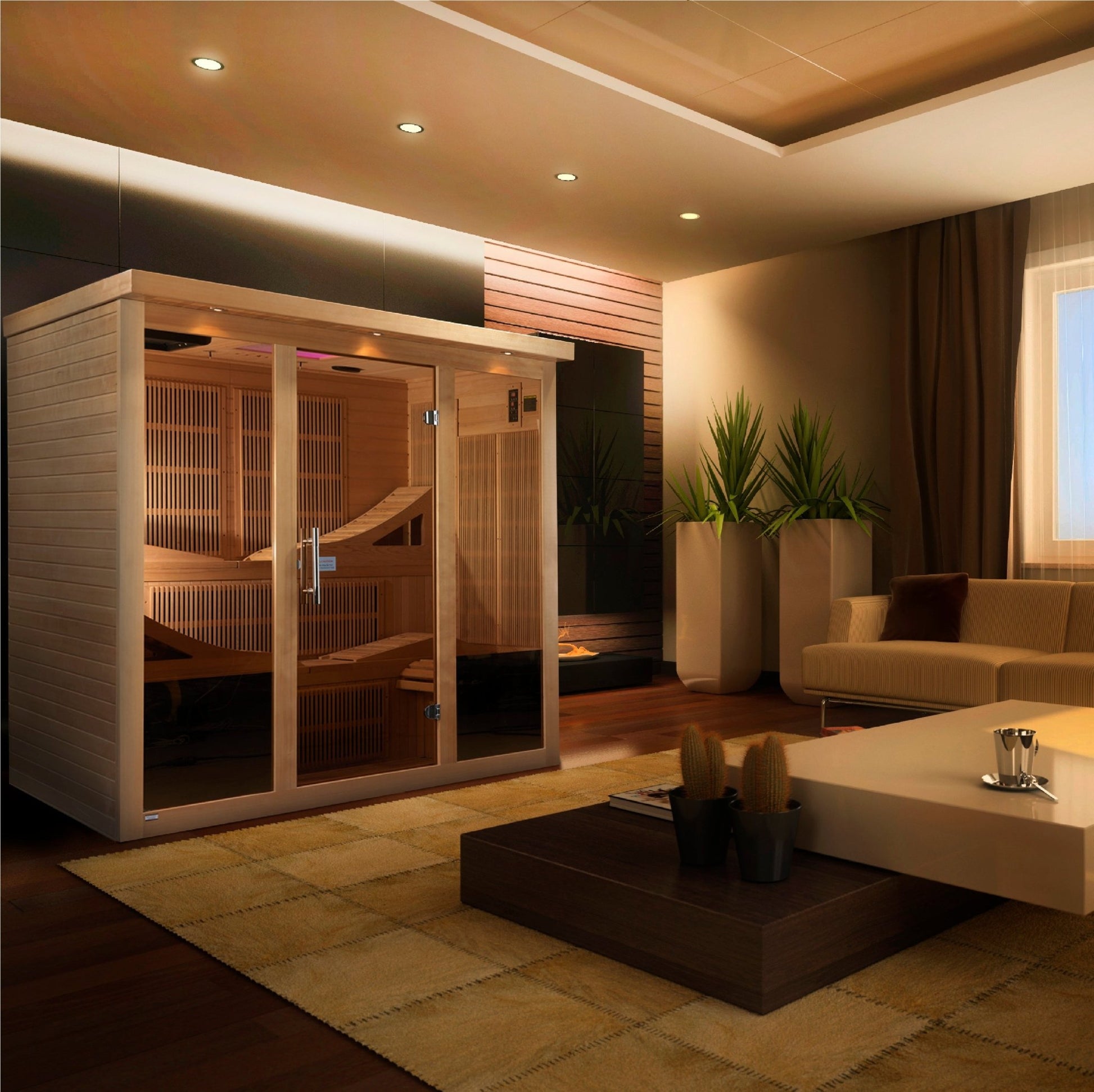 Golden Designs Monaco 6 Person Near Zero EMF Far IR Sauna (GDI - 6996 - 01 Elite) -  product_vendor - Peak Primal Wellness