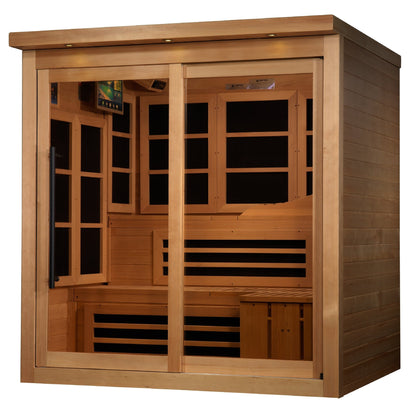 Golden Designs 6 Person Near Zero EMF Far IR Sauna (GDI-6996-02 Elite)