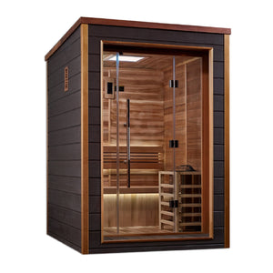 Golden Designs Narvik 2 Person Outdoor - Indoor Traditional Sauna (GDI - 8202 - 01) -  product_vendor - Peak Primal Wellness