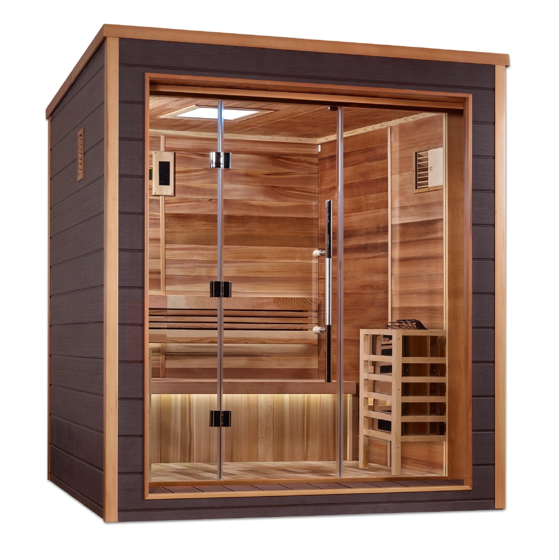 Golden Designs Drammen 3 Person Outdoor - Indoor Traditional Sauna (GDI - 8023 - 01) -  product_vendor - Peak Primal Wellness