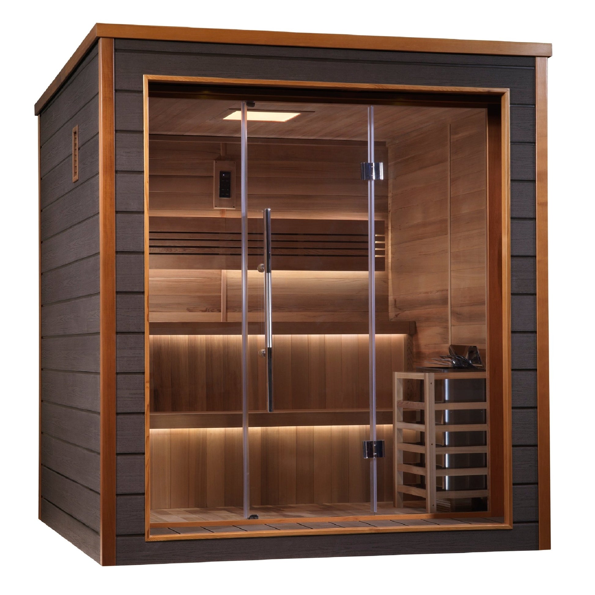 Golden Designs Bergen 6 Person Outdoor - Indoor Traditional Sauna (GDI - 8206 - 01) -  product_vendor - Peak Primal Wellness
