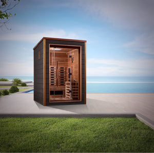 Golden Designs Nora 2 Person Outdoor - Indoor PureTech Hybrid Full Spectrum Sauna (GDI - 8222 - 01) -  product_vendor - Peak Primal Wellness
