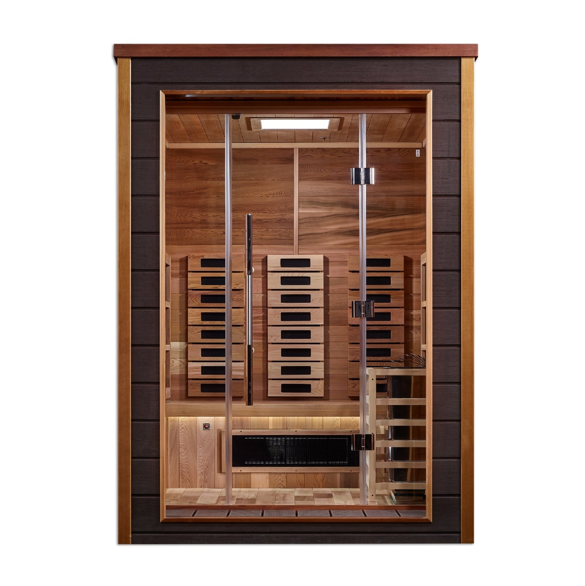 Golden Designs Nora 2 Person Outdoor - Indoor PureTech Hybrid Full Spectrum Sauna (GDI - 8222 - 01) -  product_vendor - Peak Primal Wellness