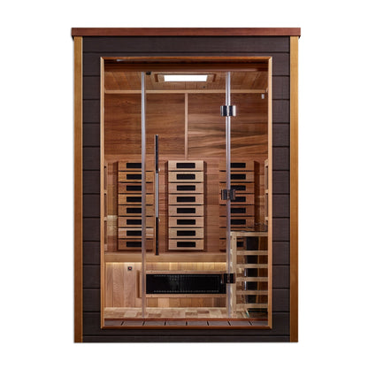 Golden Designs Nora 2 Person Outdoor - Indoor PureTech Hybrid Full Spectrum Sauna (GDI - 8222 - 01) -  product_vendor - Peak Primal Wellness