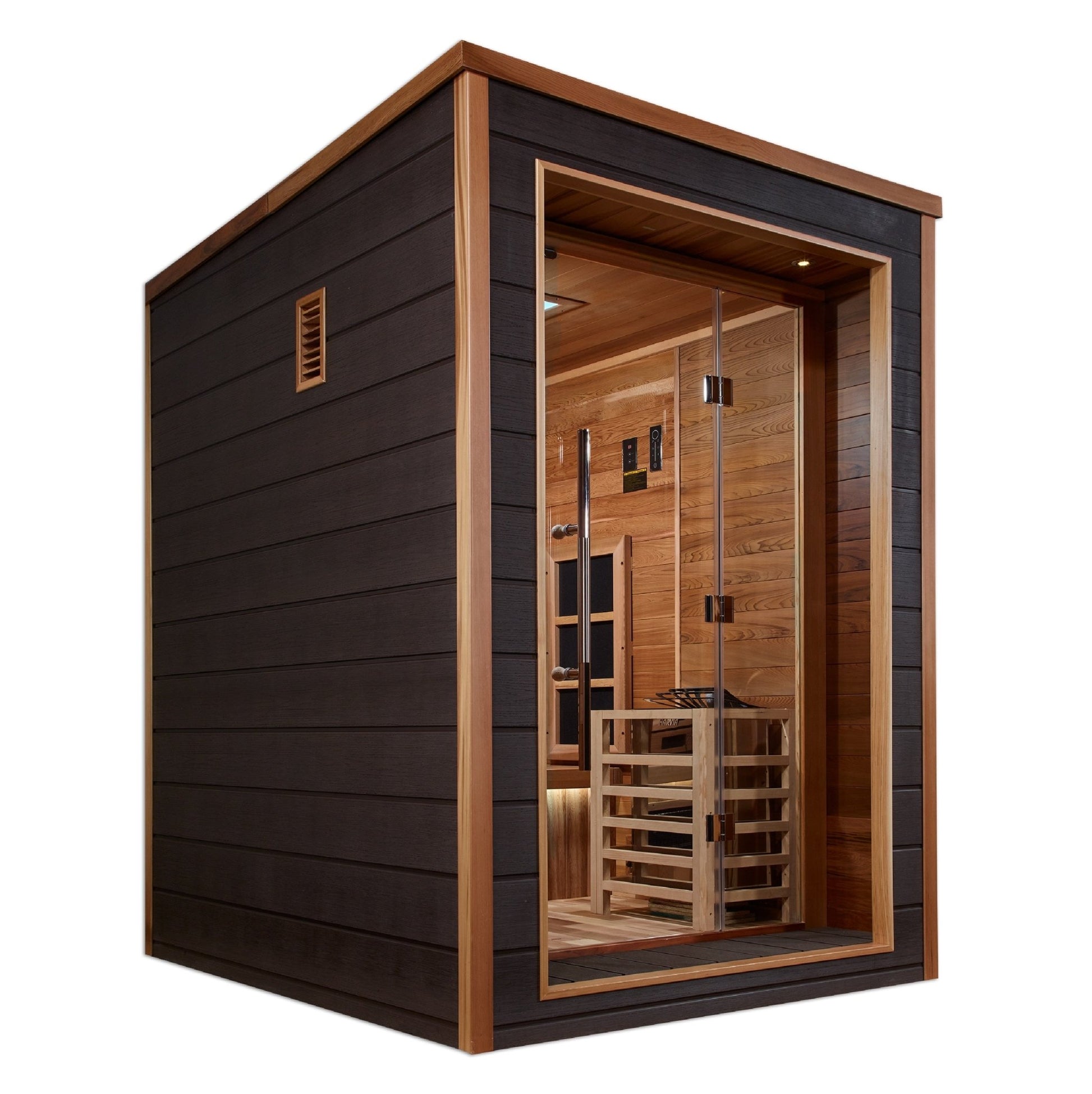 Golden Designs Nora 2 Person Outdoor - Indoor PureTech Hybrid Full Spectrum Sauna (GDI - 8222 - 01) -  product_vendor - Peak Primal Wellness