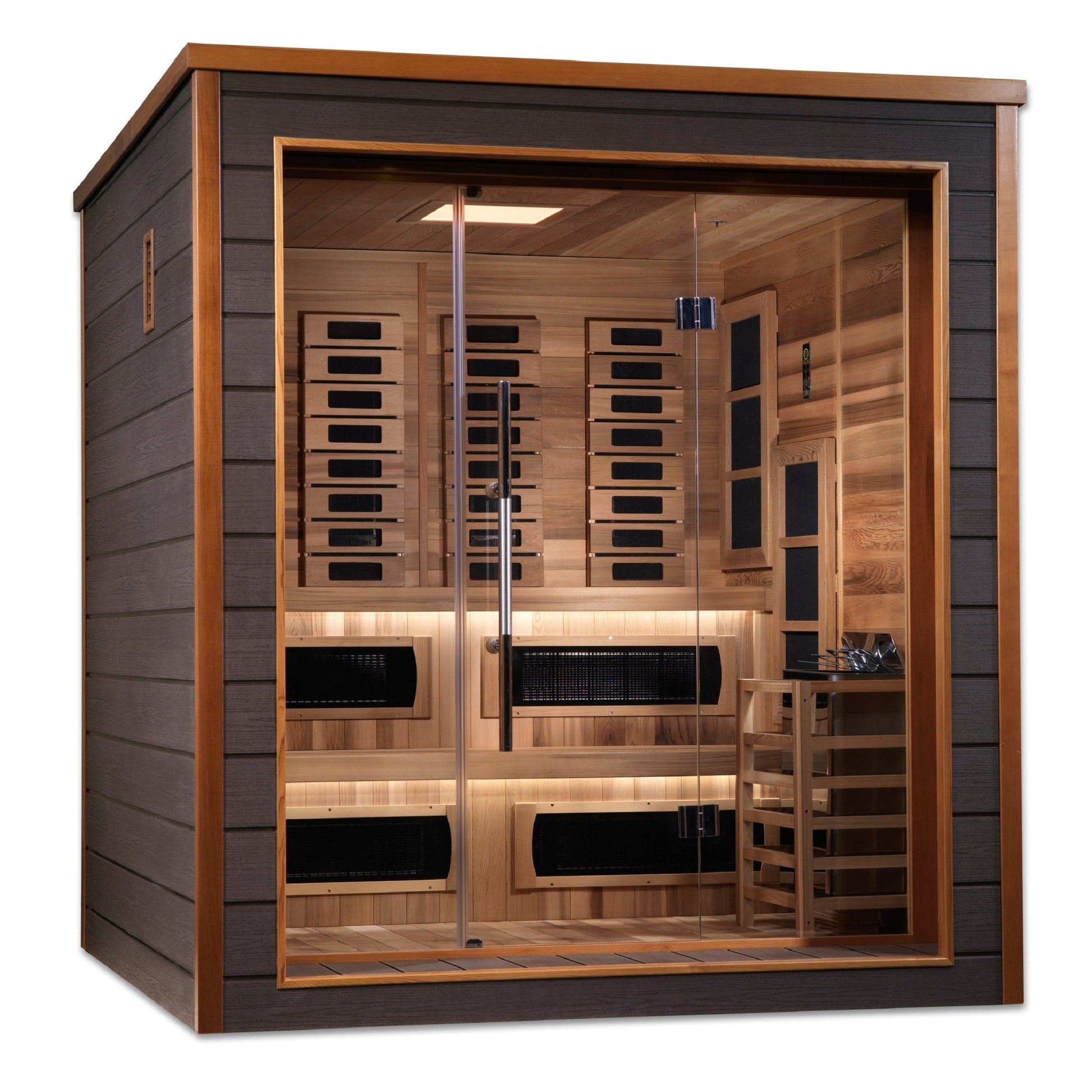 Golden Designs Karlstad 6 Person Outdoor - Indoor PureTech Hybrid Full Spectrum Sauna (GDI - 8226 - 01) -  product_vendor - Peak Primal Wellness