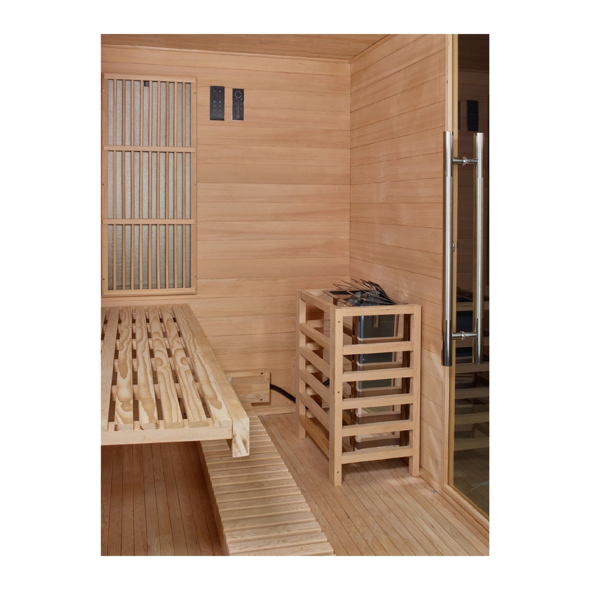 2025 Golden Designs Soria 3 Person Hybrid Sauna (Indoor) Full Spectrum and Harvia Traditional Stove (GDI - 8330 - 01) -  product_vendor - Peak Primal Wellness