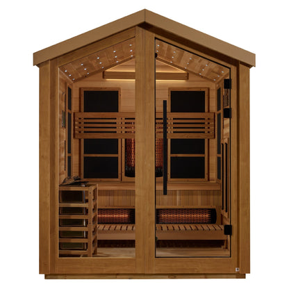 Golden Designs Loviisa 3 Person Barn Hybrid (PureTech™ Full Spectrum IR or Traditional Stove) Outdoor Sauna (GDI - 8523 - 01) -  product_vendor - Peak Primal Wellness